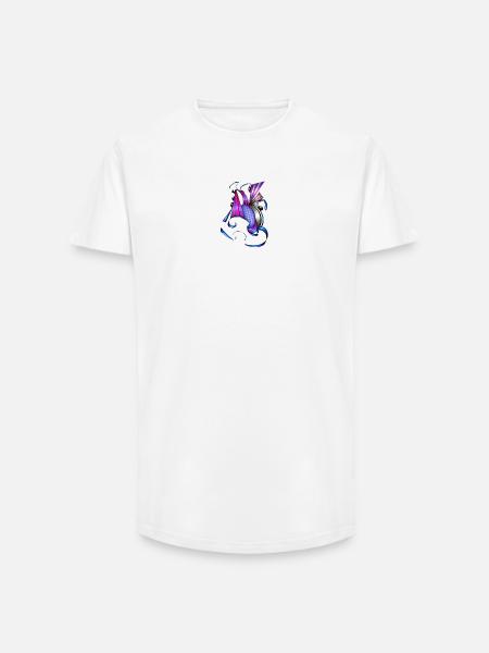 Farbige Spiral- und Fächerkunst - Long Fit Männer T-Shirt - Weiß