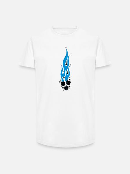 flammen - Long Fit Men's T-Shirt - white