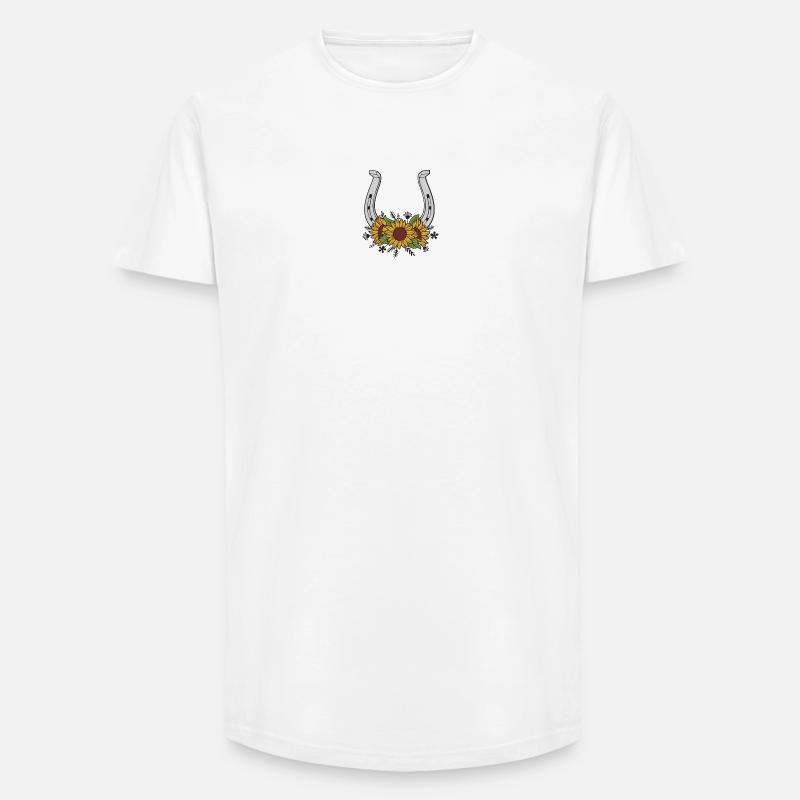 Sunflower Horseshoe Pattern - Long Fit Men's T-Shirt - white