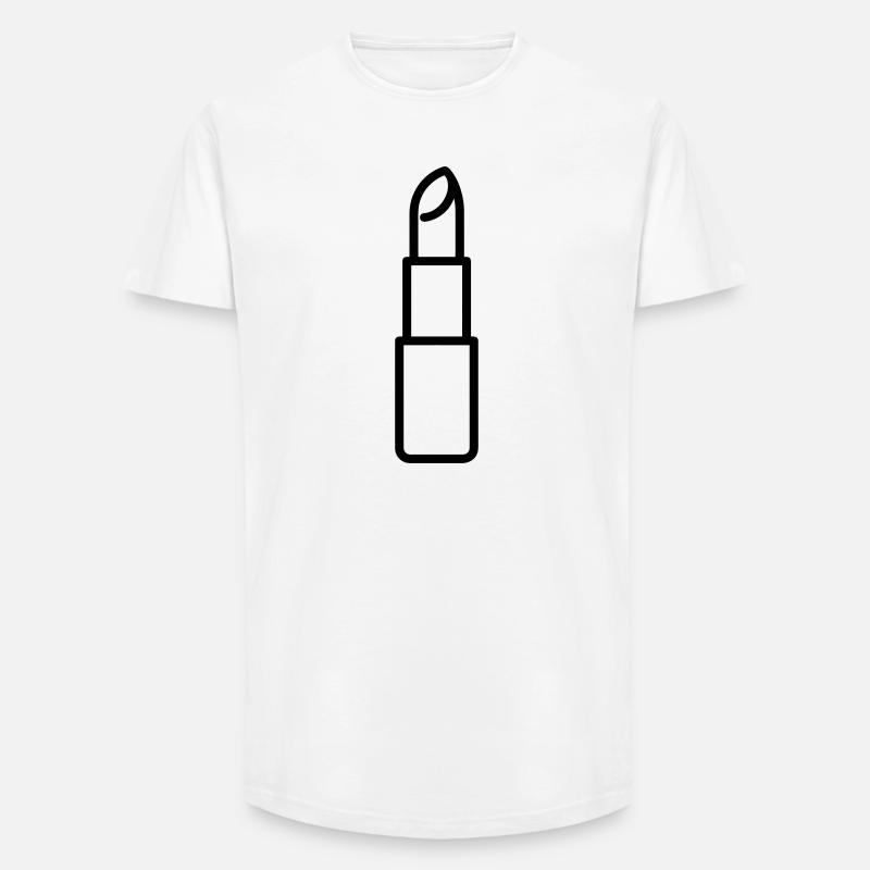 Lippenstift - Long Fit Männer T-Shirt - Weiß