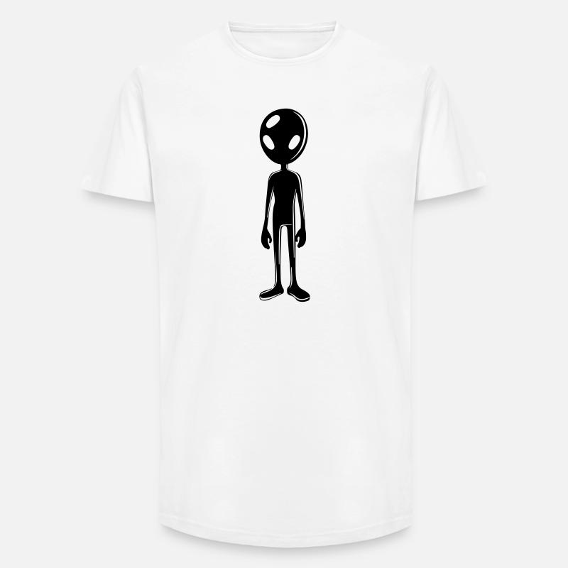 Alien Außerirdischer - Long Fit Männer T-Shirt - Weiß