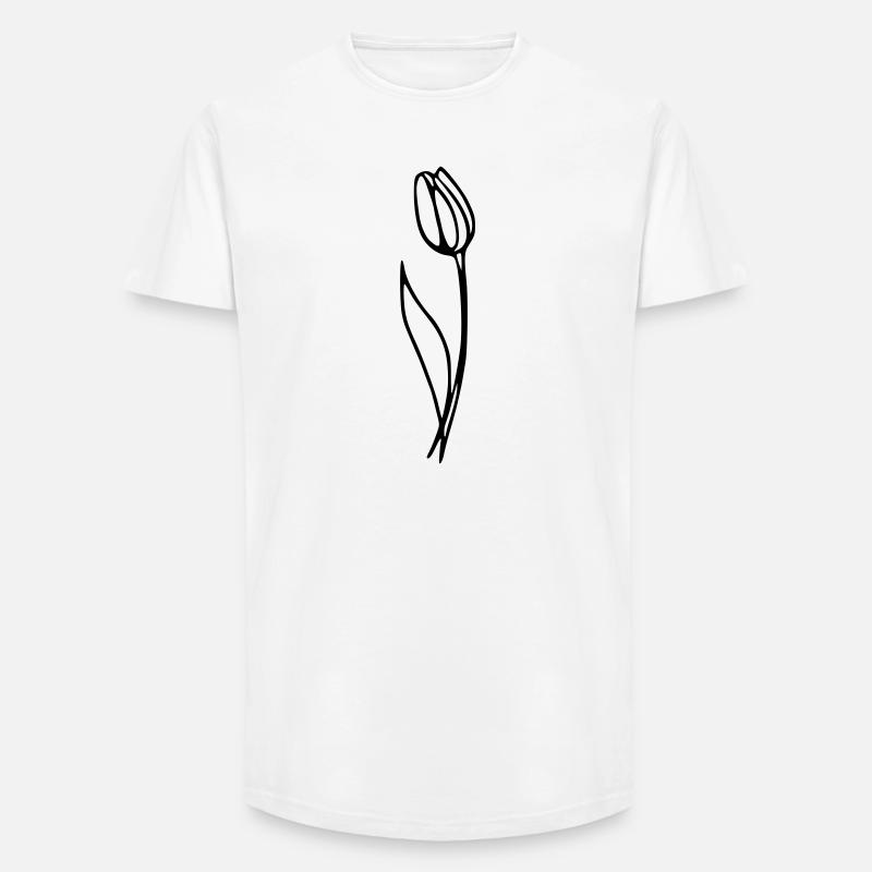 Tulpe - Long Fit Männer T-Shirt - Weiß