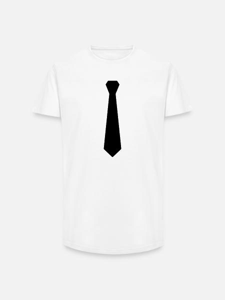 Tie - Long Fit Men's T-Shirt - white