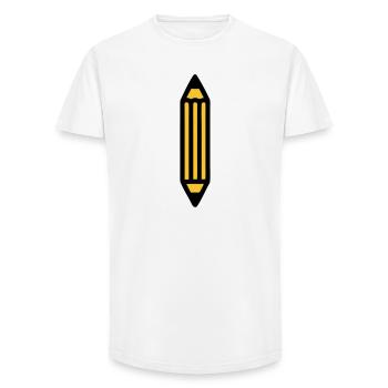 Pencil Writing Author Art - Long Fit Men's T-Shirt - white - Front - AI Model Male 185 light (185cm)