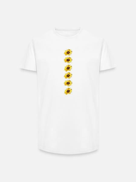 sunflowers row - Long Fit Men's T-Shirt - white