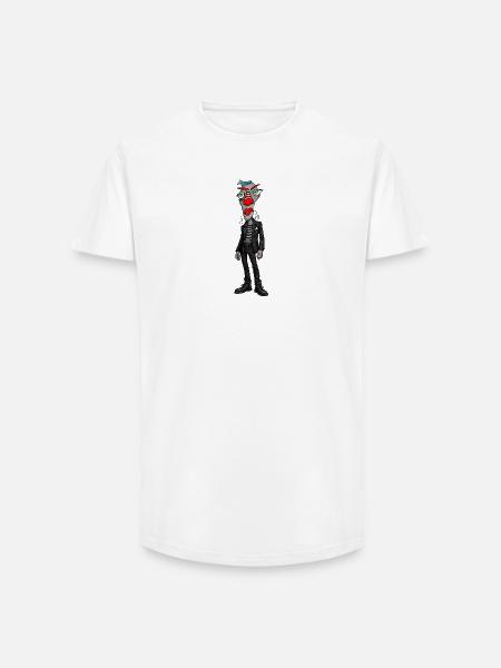 Abstrakte Maskenheld im Punklook - Long Fit Männer T-Shirt - Weiß
