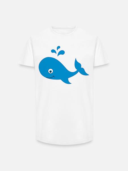 wal - Long Fit Männer T-Shirt - Weiß