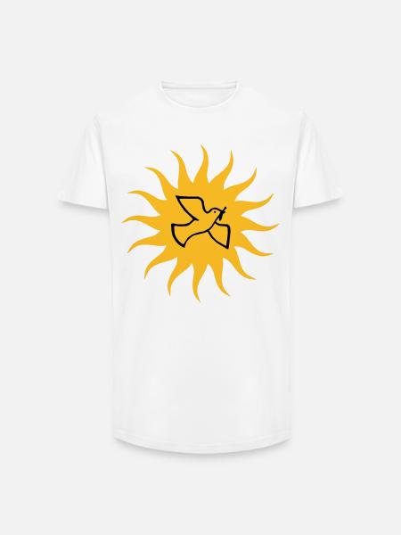 Dove of peace Sun - Long Fit Men's T-Shirt - white
