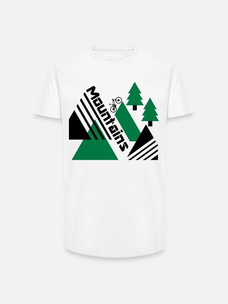 Mountain Bike Mountains - Long Fit Men's T-Shirt - white