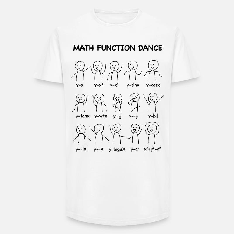 Le (Nerd-shirt) 'Math Fonction Dance' - T-shirt coupe longue homme - blanc