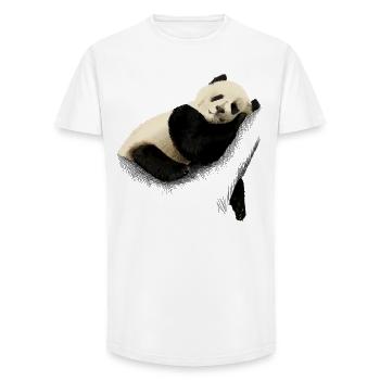Panda - Long Fit Men's T-Shirt - white - Front - AI Model Male 185 light (185cm)