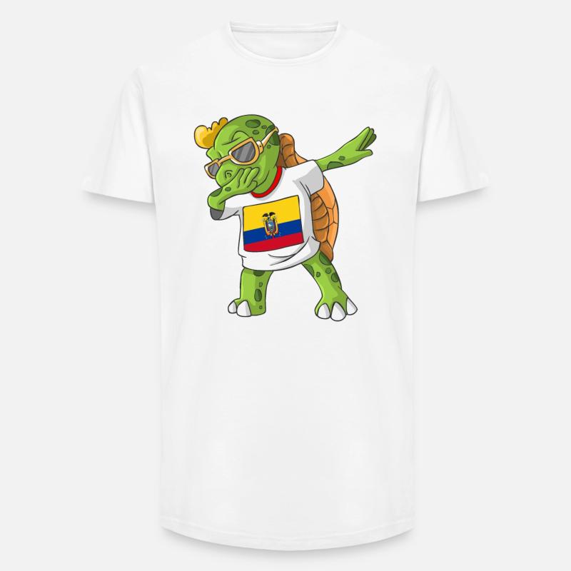 Ecuador Dabbing Schildkröte - Long Fit Männer T-Shirt - Weiß