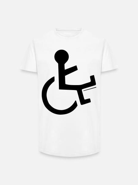 Rollstuhlfahrer mit gebrochenem Bein # - Long Fit Männer T-Shirt - Weiß