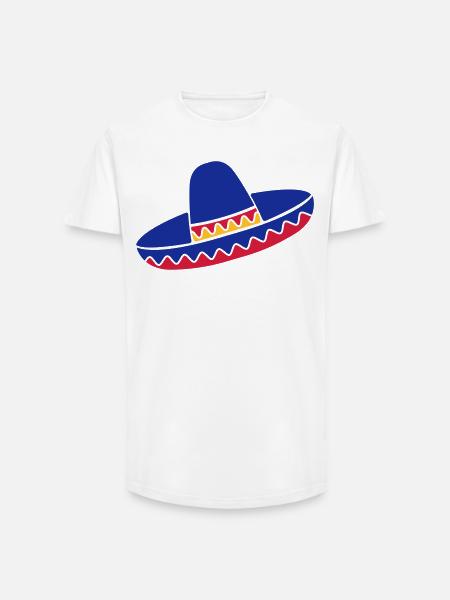 Sombrero Azul de Fiesta - Long Fit Men's T-Shirt - white