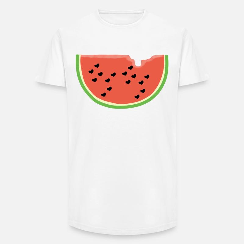 Melone mit Herz - Geschenk - Wassermelone - Comic - Long Fit Männer T-Shirt - Weiß