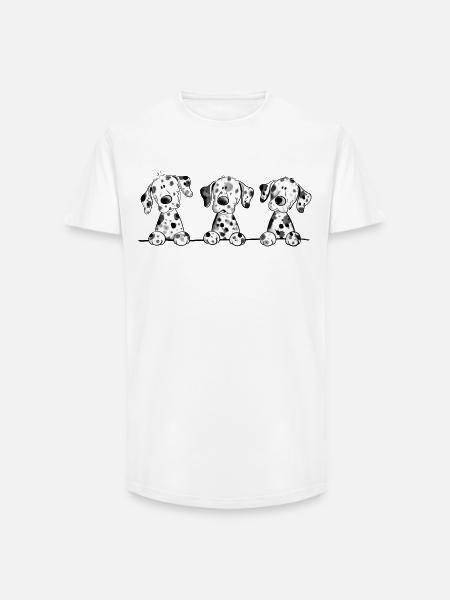 Grappige Dalmatische hond puppy cartoon geschenk - Heren T-shirt met lange pasvorm - wit
