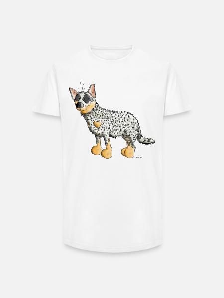 Funny Australian Cattle Dog - Dogs - Long Fit Men's T-Shirt - white