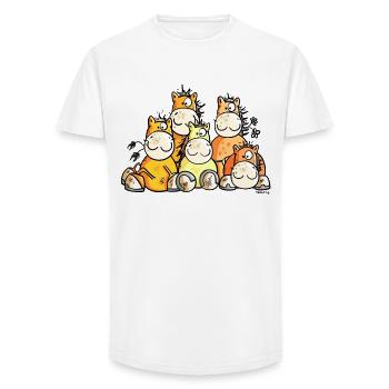 Pferde Freundschaft - Long Fit Männer T-Shirt - Weiß - Vorne - AI Model Male 185 light (185cm)