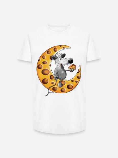 The Mouse Love Cheese - Long Fit Men's T-Shirt - white