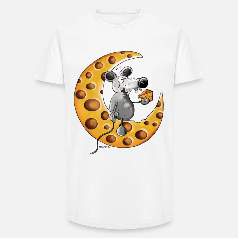Maus liebt Käse - Long Fit Männer T-Shirt - Weiß