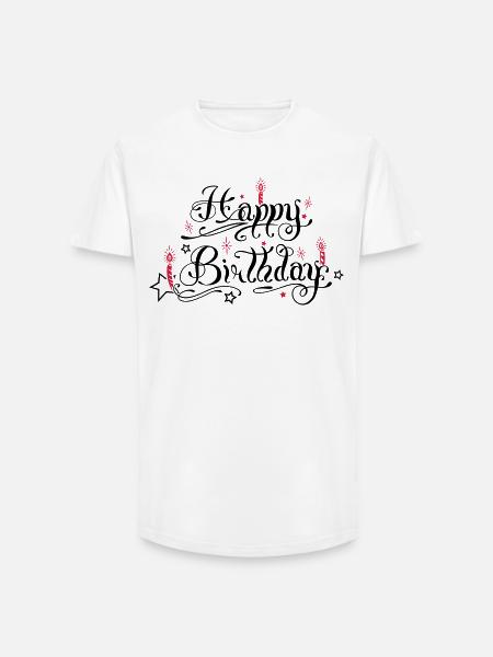 Happy birthday lettering with candles. - Long Fit Men's T-Shirt - white