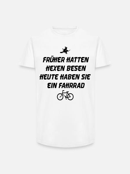 Hexenbesen Fahrrad - Long Fit Männer T-Shirt - Weiß