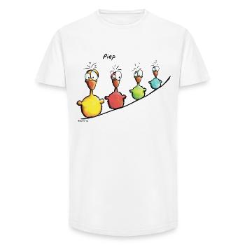 Vogelleine Piep - Long Fit Männer T-Shirt - Weiß - Vorne - AI Model Male 185 light (185cm)
