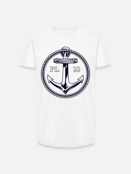PL22 Marine Anchor - Long Fit Men's T-Shirt - white