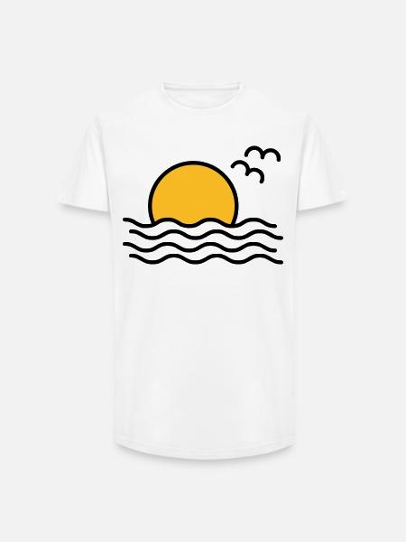 sunset - Long Fit Men's T-Shirt - white