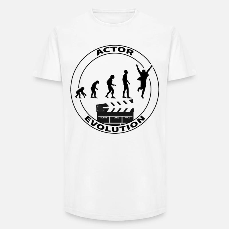 Cadeau d'interprète acteur d'évolution - T-shirt coupe longue homme - blanc