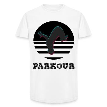 Parkour - T-shirt coupe longue homme - blanc - Devant - AI Model Male 185 light (185cm)