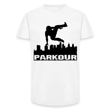 Parkour - Long Fit Men's T-Shirt - white - Front - AI Model Male 185 light (185cm)