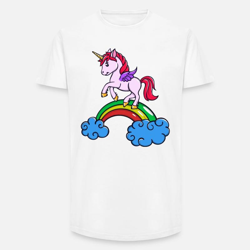 Tier Einhorn - Long Fit Männer T-Shirt - Weiß