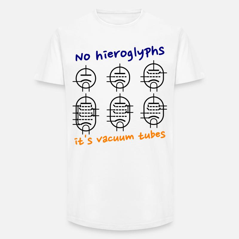 No hieroglyphs, it's vacuum tubes - Long Fit Männer T-Shirt - Weiß
