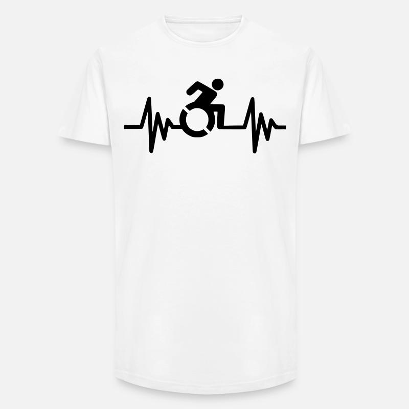 Bild Rollstuhlsymbol mit Herzfrequenz * - Long Fit Männer T-Shirt - Weiß
