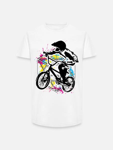 Bmx Racing Retro Bunt - Bmx Fahrrad - Bmx Cykel - Long fit herre T-shirt - hvid