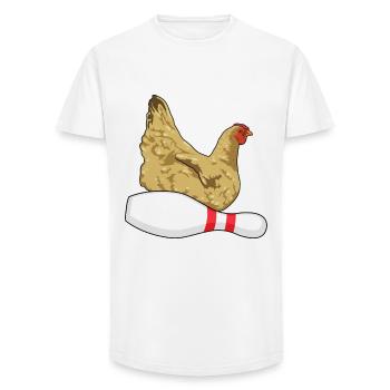 Huhn Bowling Pin - Long Fit Männer T-Shirt - Weiß - Vorne - AI Model Male 185 light (185cm)