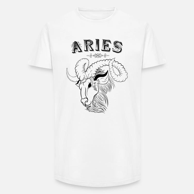 Aries Sternzeichen Widder - Long Fit Männer T-Shirt - Weiß