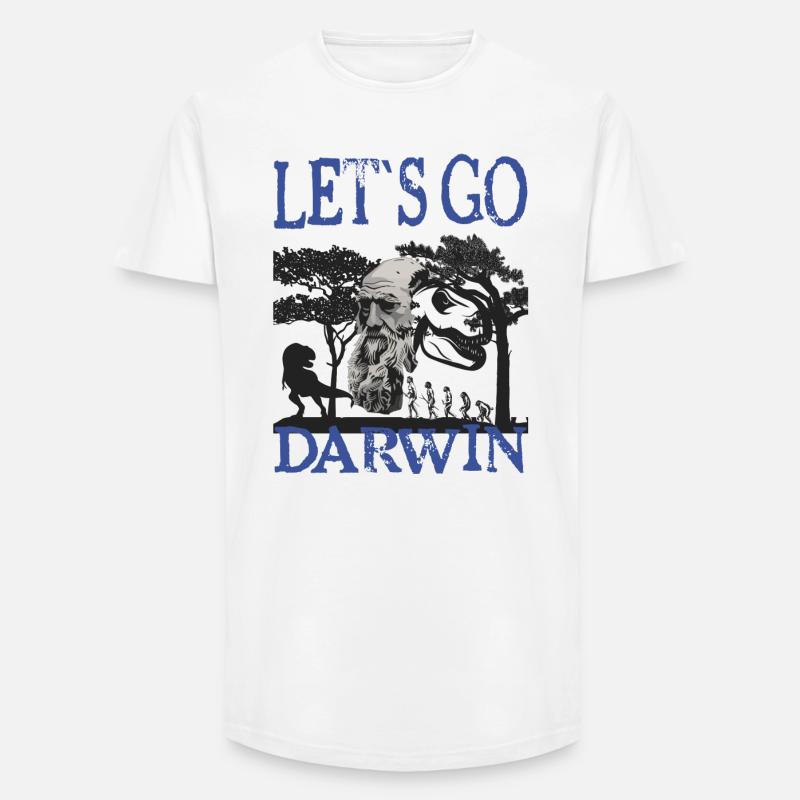 Charles Darwin Evolution textile Geschenkidee - Long Fit Männer T-Shirt - Weiß