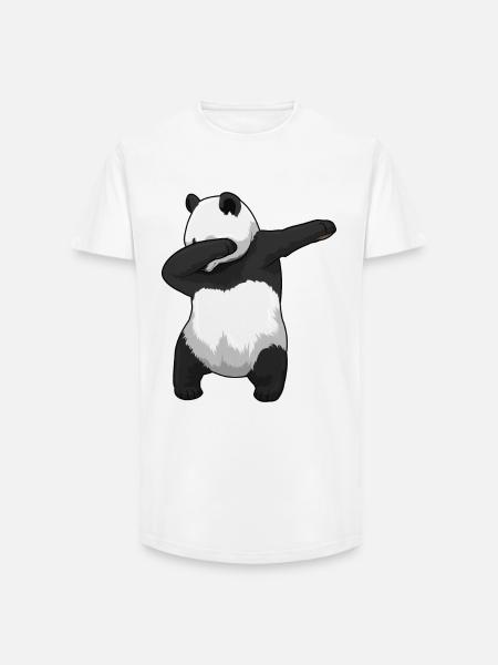 Panda Hip Hop Tanz - Long Fit Männer T-Shirt - Weiß