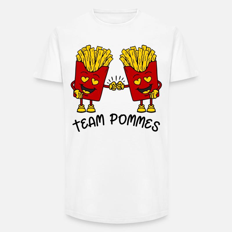 Frites d’équipe - T-shirt coupe longue homme - blanc