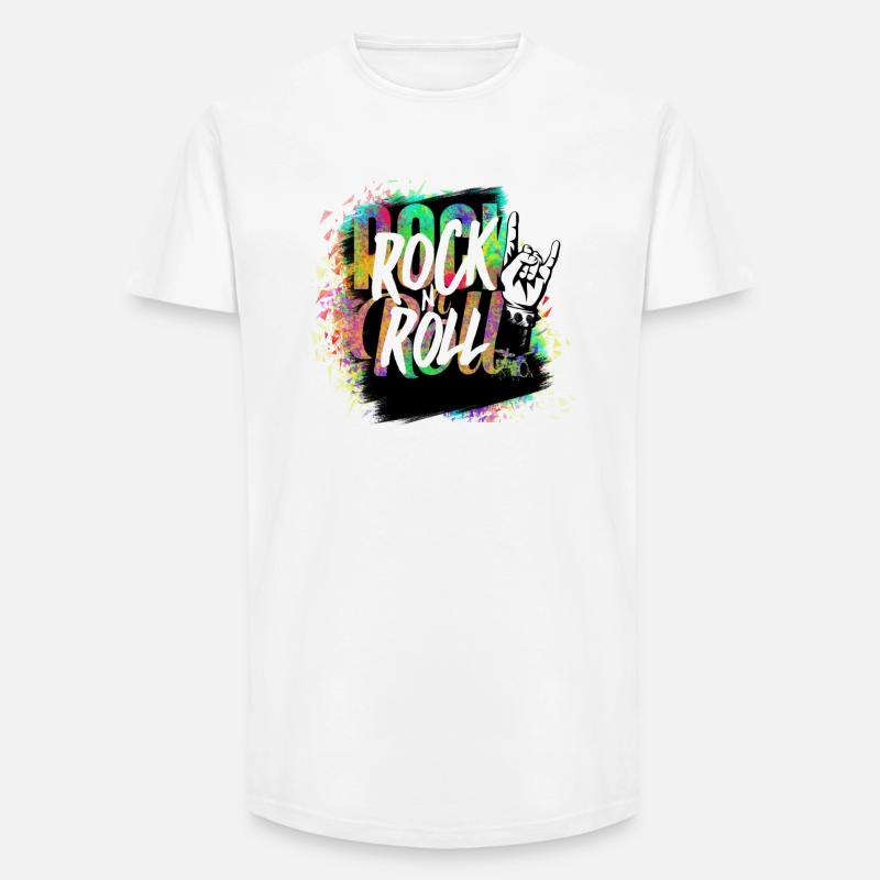 Rock n Roll Farbexplosion - Long Fit Männer T-Shirt - Weiß