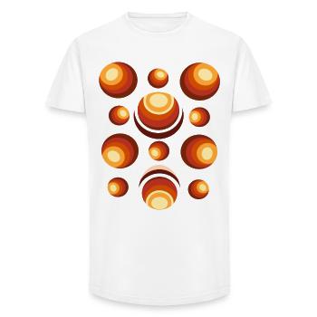 Retro Kreismuster 70er Jahre Halbmond - Long Fit Männer T-Shirt - Weiß - Vorne - AI Model Male 185 light (185cm)