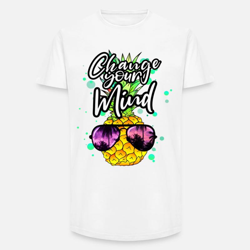 coole Ananas Change your Mind - Long Fit Männer T-Shirt - Weiß