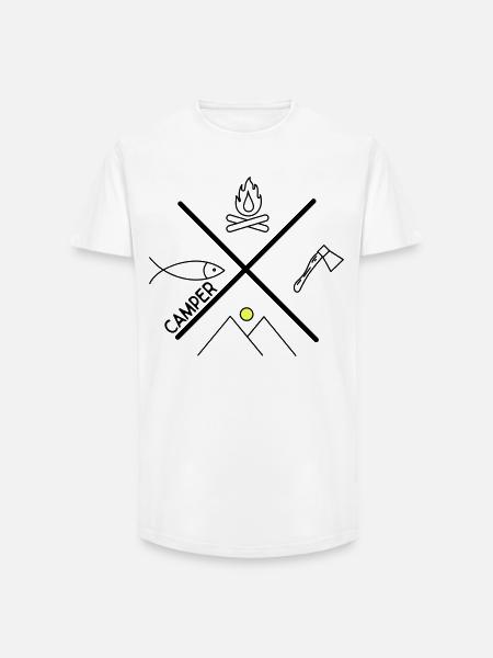Fun design for campers - Long Fit Men's T-Shirt - white