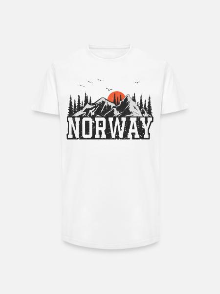 Norway - Long Fit Men's T-Shirt - white