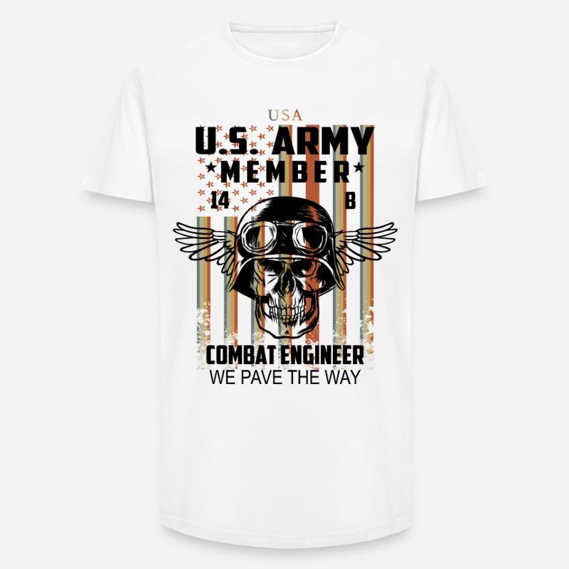 US Army Kampf Techniker - Long Fit Männer T-Shirt - Weiß