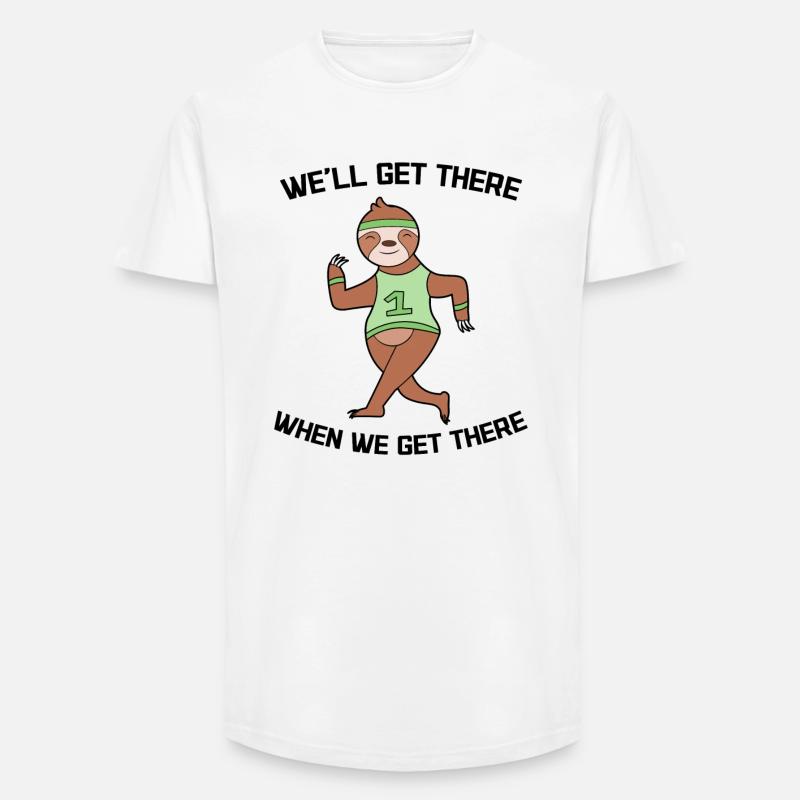 Cool Statement Faultier Langsam Dschungel Tier - Long Fit Männer T-Shirt - Weiß