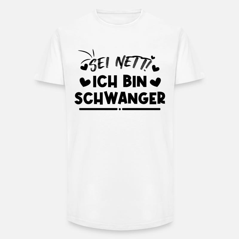 Schwanger Statement Herz Schwangerschaft Mutter - Long Fit Männer T-Shirt - Weiß