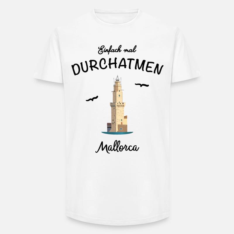Mallorca, Einfach mal Durchatmen - Long Fit Männer T-Shirt - Weiß